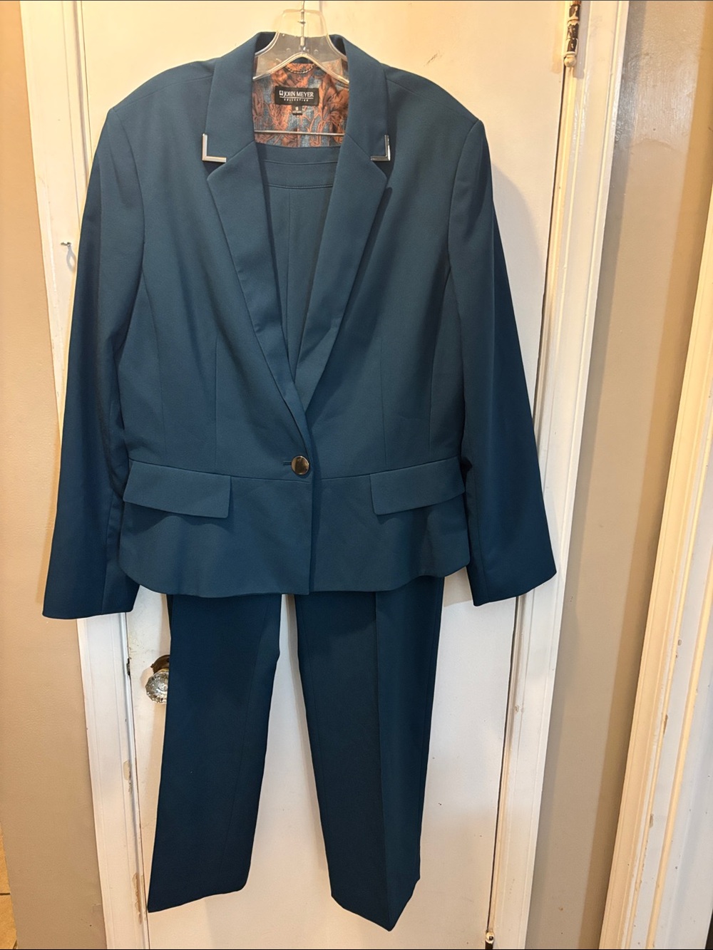 John Meyer 18 Plus’s York Teal Two-Piece Pant Suit 26-371